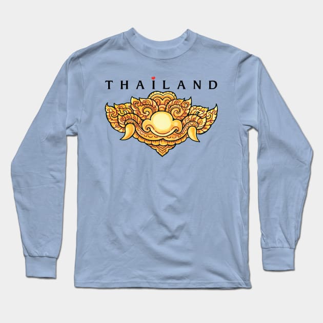 Antique Thai Art Design Long Sleeve T-Shirt by KewaleeTee